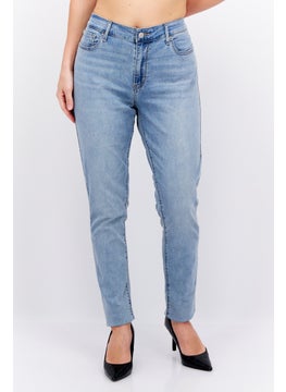 Buy Women High Rise Skinny Washed Denim Jeans, Blue in UAE