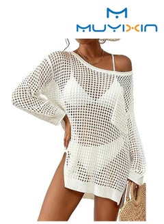 Buy Women Crochet Knitted Beach Outfits Cover Up Swimsuit in Saudi Arabia