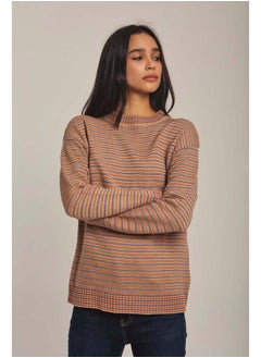 اشتري Fancy Crew Neck Flat Knit Pullover في مصر