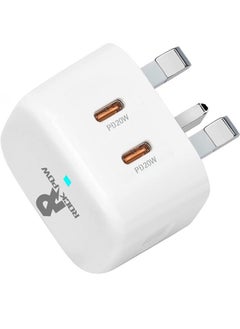 اشتري 40W iPhone 14 شاحن سريع قابس USB C ثنائي المنفذ 20W USB Type C شاحن جداري التوصيل محول الطاقة شحن المملكة المتحدة لـ iPhone 14/13/13 Mini / 13 Pro / 13 Pro Max / 12/12 Mini / 12 Pro / 12 Pro Max / 11 في السعودية