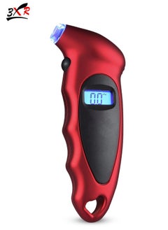 Buy Digital Tire Pressure Gauge - 4 Measurement Units (PSI, BAR, KPA, KG/CM²), Backlit LCD Display, Easy Grip, Illuminated Nozzle, Portable for Cars, Bikes, and Motorcycles in Saudi Arabia