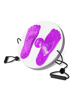 Buy Waist Twister With Cord Pull Waist Wriggling Plate Magnetic Twist Stereoscopic Foot Massage Board Fitness Equipment Purple in UAE