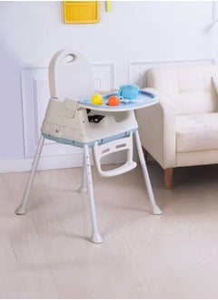 Buy Baby High Chair with Tray 3 in 1 Foldable Portable Adjustable Height Toddler Dining Table Chair in Saudi Arabia