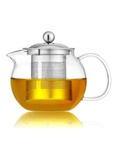 Buy 950ML Heat Resistant Glass TeaPot with Stainless Steel Infuser Perfect for Tea and Coffee in UAE