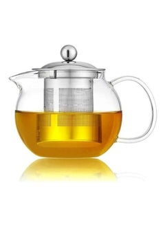 Buy 950ML Heat Resistant Glass TeaPot with Stainless Steel Infuser Perfect for Tea and Coffee in UAE