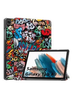 Buy Trifold Smart Cover Protective Slim Case for Samsung Galaxy Tab A9 Graffiti in Saudi Arabia