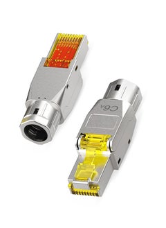 Buy RJ45 Cat6A Connectors, Tool-Free Reusable Shielded Ethernet Termination Plugs for 23 to 26 SFTP UTP Cable, 10G Easy Internet Plug, Fast Field Installation (2 Pack) in Saudi Arabia