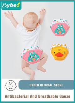 Buy 2 Piece Potty Training Underwear, 6 Layers Breathable Cotton Absorbent Trainer Pants for Toddler Baby Boys Girls Waterproof in Saudi Arabia