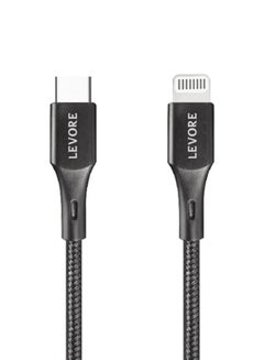 Buy Levore USB-C to Lightning Nylon Cable MFI Certified 1m - Black in Saudi Arabia