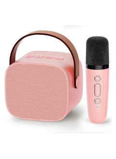 اشتري Mini karaoke machine, portable Bluetooth karaoke speaker with wireless microphone for children and adults, pink color في مصر