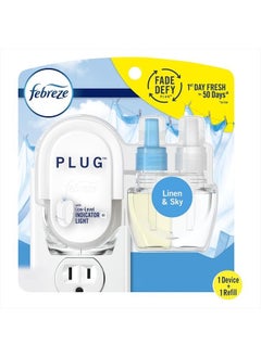 Buy Fade Defy PLUG Air Freshener & Odor Fighter Starter Kit with Linen & Sky (1) .87 fl. oz. Oil Refill in UAE