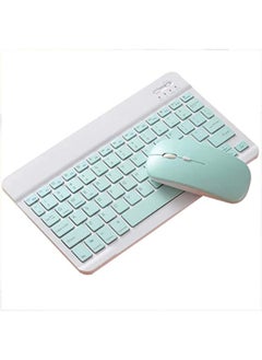 Buy Bluetooth Keyboard and Mouse Combo Ultra-Slim Portable Compact Wireless Mouse Keyboard Set for IOS Android Windows Tablet Phone iPhone iPad Pro Air Mini (Green) in UAE