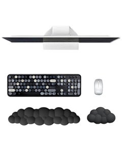 Buy Keyboard Cloud Wrist Rest Set, PU Memory Foam Non-Slip Cloud Wrist Rest, Soft and Elastic, Ergonomic Keyboard Mouse Wrist Support for Typing Pain Relief, Home Office, Laptop and Computer Use (Black) in Saudi Arabia