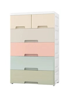 Buy Storage Drawer Cabinet 5 Tier Plastic Storage Bins with Wheels for Kitchen Bathroom Bedroom in UAE