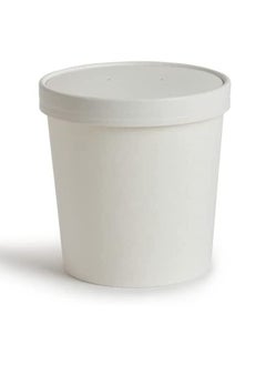 Buy Ecoway Paper Disposable Cups Pack Of 25 Ice Cream Cup Without Lid Eco-Friendly Desert Bowls Hot Or Cold Food Cups, Tea Cup, Coffee Cup Biodegradable Party Supplies, Yogurt Take Outs, White in UAE