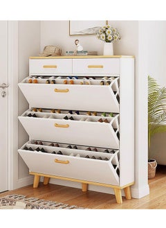 Buy Entryway Shoe Cabinet Large Capacity Three Tier Shoe Storage with Two Rack in UAE