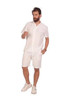 Buy Hero Basic - Spanish linen Short-White -XL in Egypt