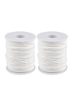 اشتري Candle Wick, 24 Ply Braided Cotton Wick Core Making Kit Low Smoke String Line Universal Spool Natural Material Handmade Supplies for DIY, 2 Rolls في الامارات