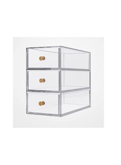 Buy Creative Planet Acrylic Storage Organizer Drawers for Cosmetics, Sunglasses, Makeup, Thoughtful Valentine Gift for Women (3 Level M) in UAE