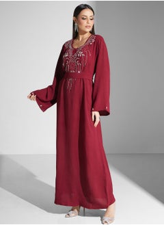 اشتري Embellished Belted Jalabiya في السعودية