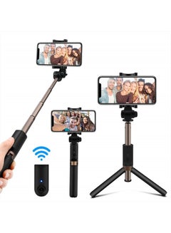 Buy Selfie Stick Bluetooth, Extendable Selfie Stick Tripod Stand with Wireless Remote Shutter Compatible with iPhone 14/14 Pro Max/13/13 Pro Max/12/12 Pro/XS/XR/8/7/6s/6, Samsung in UAE