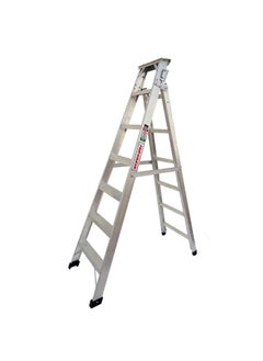 اشتري Dual Purpose Aluminum Ladder - Lightweight, Telescoping Ladder for Home, Office & Outdoor Use | 7 Steps Folding Ladder with Anti-Slip Design | Heavy-Duty Multi-Use Ladder | 2 Meters في الامارات