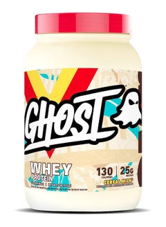 Buy GHOST Whey Protein Powder, Cereal Milk - 2LB Tub, 25G of Protein - Flavored Isolate, Concentrate & Hydrolyzed Whey Protein Blend - Post Workout Shakes - Soy & Gluten Free in UAE