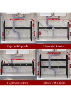 Buy Under Sink Shelf Extendable Storage Organization Adjustable Kitchen And Bathroom Organizer Rack Holder in UAE