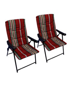 Buy Sadu folding chair set with armrest consists of two chairs, a picnic seat, a sports chair, an outdoor chair and a garden chair in Saudi Arabia