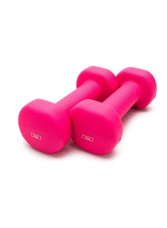 اشتري Neoprene Dumbbells of 2Kg (4.4LB) Includes 2 Dumbbells of 1Kg (2.2LB)  | Pink | Material : Iron with Neoprene coat | Exercise and Fitness Weights for Women and Men at Home/Gym في السعودية