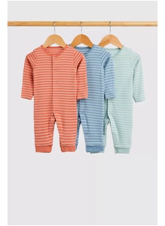 Buy Striped Footless Sleepsuits - 3 Pack in Saudi Arabia