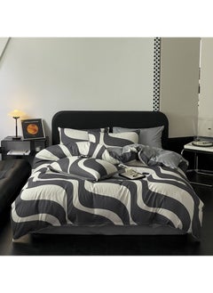 اشتري Spring Summer black and white wave pattern Scandinavian style cotton four-piece set في الامارات