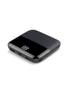 Buy Sandokey trending ABS mini power bank 10000mah Dual USB portable charger ultra slim powerbanks for mobile with 2 USB port (Black) in UAE