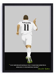 اشتري Ronaldo Nazario Real Madrid Framed Poster 50x40cm - R9 Football Memorabilia, Wall Art, Soccer Collectible, Gift for Fans في الامارات