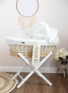 Buy Moses Basket Cot With Stand (White off) in Saudi Arabia