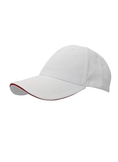 Buy Nenoush Plain Sandwich Baseball Cotton Classic and adjustable buckle closure Cap for Unisex White Red Sandwich in UAE