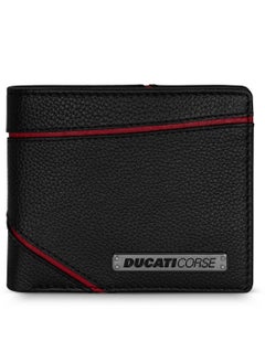 Buy Ducati Corse Vittoria Black Genuine Leather Wallet For Men - DTLGW2200702 in Saudi Arabia