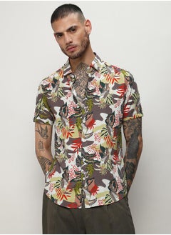 Buy Artistic Jungle Print Casual Shirt in Saudi Arabia