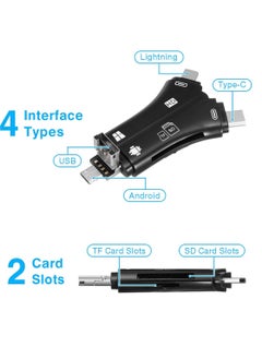 Buy SD Card Reader/TF Card Reader 4 in 1 Memory Card Reader Adapter Trail Camera Card Reader with Type-C Connector USB2.0 USB OTG Interface for iPhone/iPad/Android/MacBook/PC Laptop in UAE