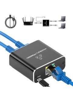 Buy Ethernet Splitter 1 to 2 High-Speed 1000Mbps, Gigabit Ethernet Splitter, LAN Splitter with USB Power Cable, RJ45 Splitter for Cat5/5e/6/7/8 Cable[2 Devices Simultaneously Networking in Saudi Arabia