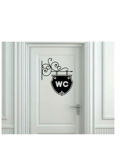 Buy 1pc Creative WC Sign Wall Sticker, Self-Adhesive Door Wall Stickers, Toilet Home Decoration Wall Stickers, Removable Stickers, Wall Decor Decals in UAE