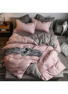 اشتري 4 piece set of Nordic Feng Shui washed cotton quilt cover internet famous bed sheets student dormitory bedding في السعودية