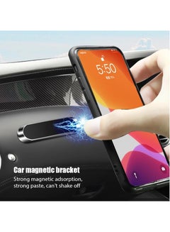 Buy Magnetic Car Phone Holder Dashboard Mini Strip Shape Stand For iPhone Samsung Xiaomi Metal Magnet GPS Car Mount for Wall in Saudi Arabia