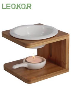 Buy Wood Tea Light Candle Holder, Essential Oil Burner Candle Aroma Diffuser with Candle Spoon, Suitable for Spa Yoga Meditation in Saudi Arabia