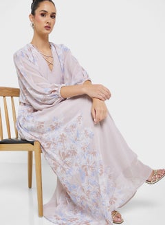 Buy Tie Detail Floral Print Dress in Saudi Arabia