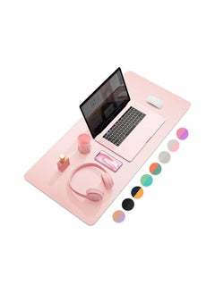 Buy COOLBABY Multifunctional Office Desk Pad Ultra Thin Waterproof PU Leather Mouse Pad Dual Use Desk Writing Mat for Office/Home(80*40 CM Silver+Pink) in UAE