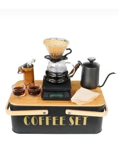 Buy Portable Camping Coffee Maker Sets with Coffee Machine Kettle Hand Box in UAE