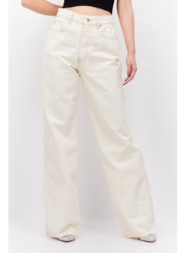 اشتري Women Regular Fit Wash Non-Stretchable Denim, Beige في الامارات