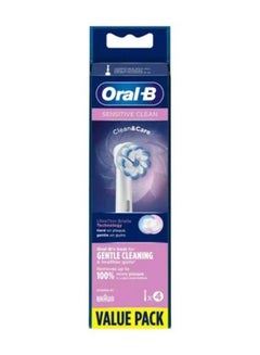 Buy Sensitive Clean & Care Electric Toothbrush Head with Ultra Thin Bristle Technology, Pack of 4 in UAE