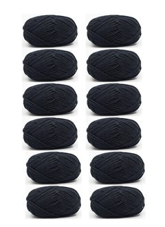 اشتري 12-Piece Knitting Yarn Black في الامارات